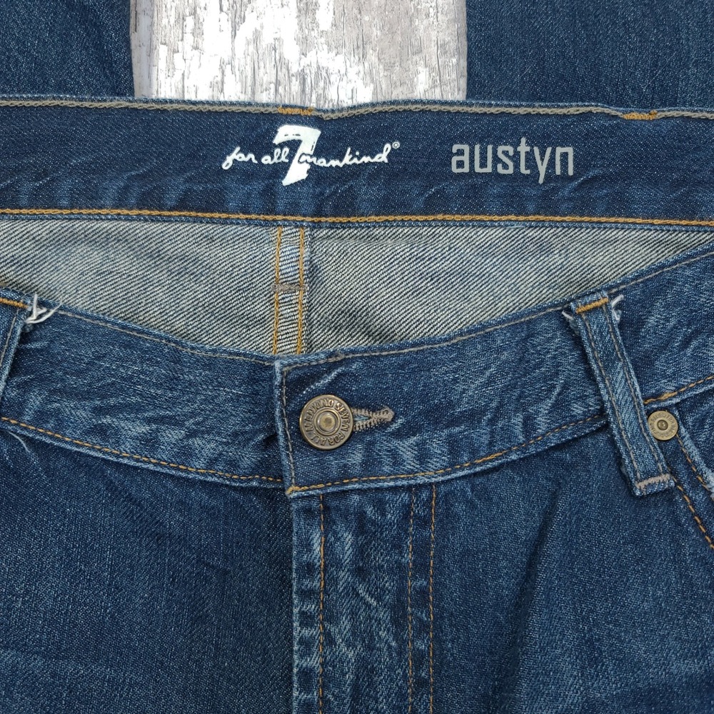 7 For All Mankind Austyn Jeans Mens 38 Blue Relaxed Straight Leg Denim - Picture 6 of 8